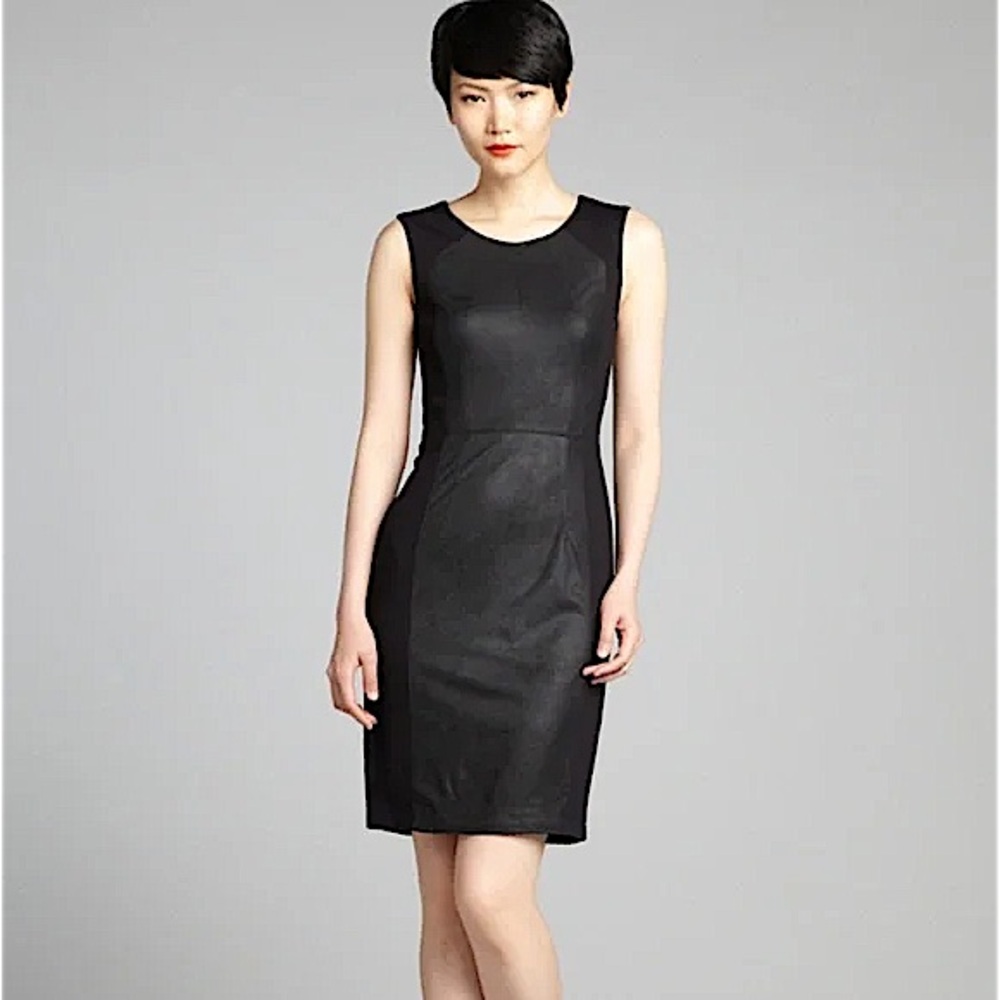 BCBGMax Azria “Kellen” Faux Suede Black Dress sz 0